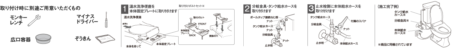 東芝温水洗浄便座　SCS-SCK7020　取付方法