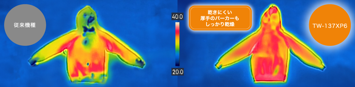 業界トップクラスの乾燥容量7kgでも乾き残しを防いでしっかり乾燥